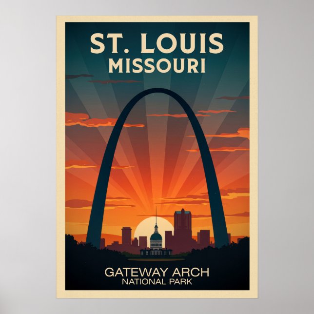 Poster Rua Louis Missouri Gateway Arch V01 (Frente)