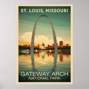 Poster Rua Louis Missouri Gateway Arch V02
