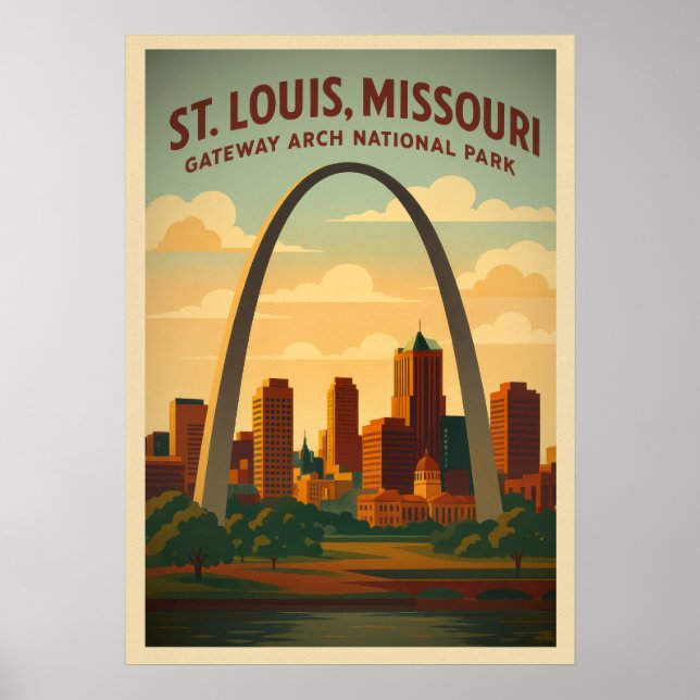 Poster Rua Louis Missouri Gateway Arch V03 (Frente)