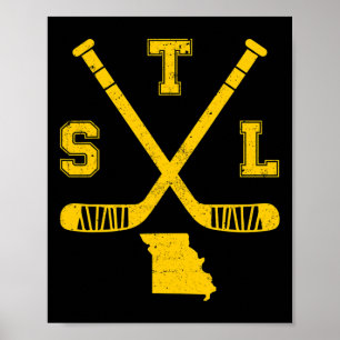 Poster Rua Louis Retro Funny Hockey Stick State Outile S