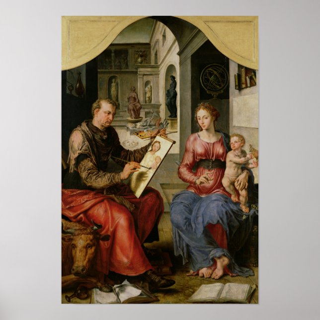Pôster Rua Luke Painting the Virgin, c.1545 (Frente)