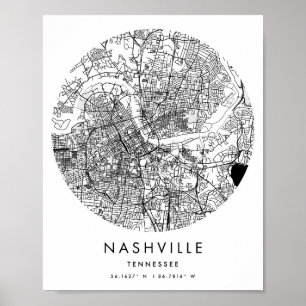 Poster Rua M do Círculo Moderno Mínimo de Nashville Tenne