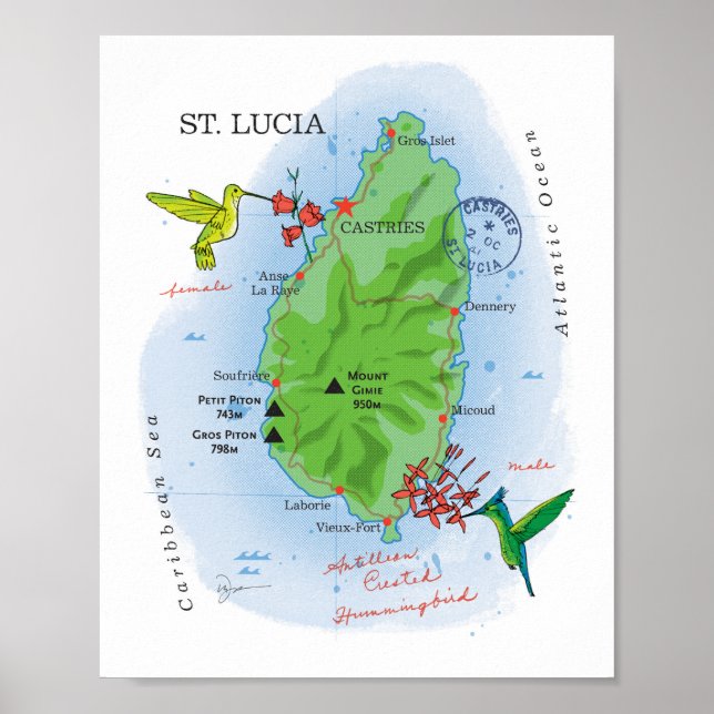 Poster Rua. Mapa de Lúcia 8x10 (Frente)