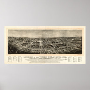 Poster Rua. Mapa Panorâmico Anterior da Feira Mundial de