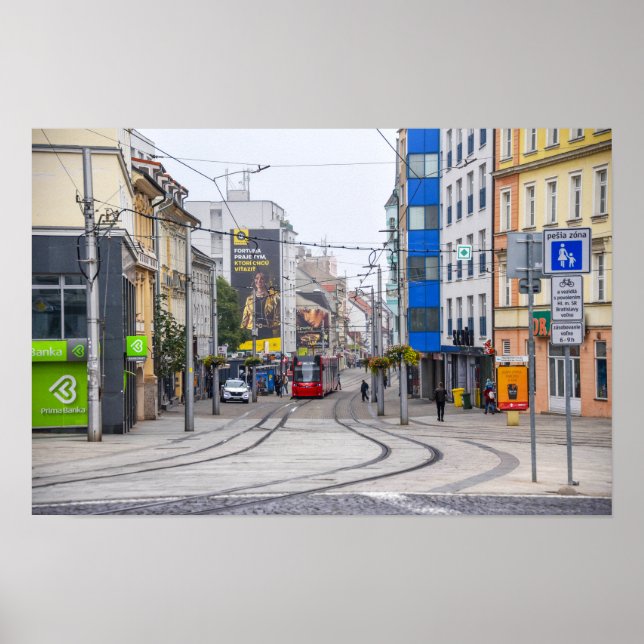Poster Rua moderna de Bratislava, Eslováquia (Frente)
