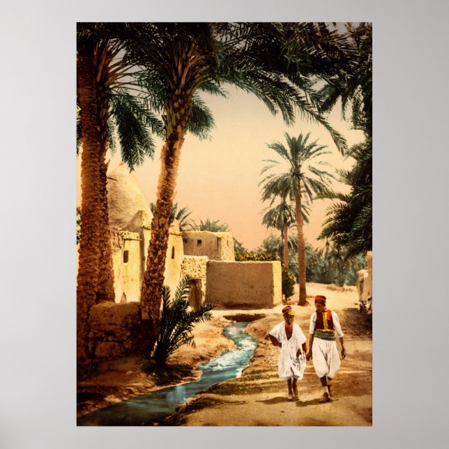 Poster Rua na antiga cidade de Biskra, Argélia (Frente)