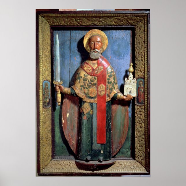 Pôster Rua. Nicholas de Mozhaisk, Escola Yaroslavl (Frente)