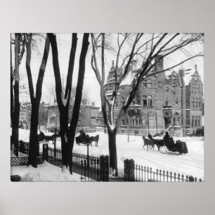 Pôster Rua no inverno, Montreal Notman de Sherbrooke -