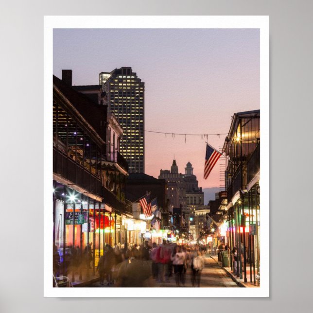 Poster rua nova orleans bourbon Vintage (Frente)