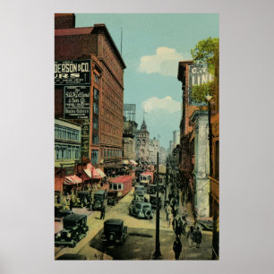 Poster Rua ocupada de Montreal, 1920 da Rua Catherine