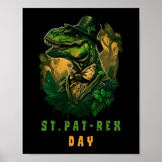 Poster Rua Pat Trex Day Leprechaun Dinosaur Dino Rua Feli (Frente)