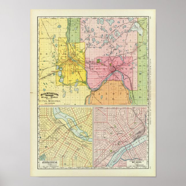 Pôster Rua. Paul, Minneapolis, Minnesota (Frente)