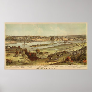 Pôster Rua. Paul, Minnesota Lithograph 2