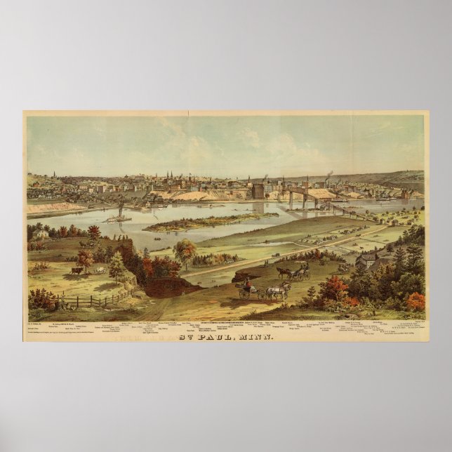 Pôster Rua. Paul, Minnesota Lithograph 2 (Frente)