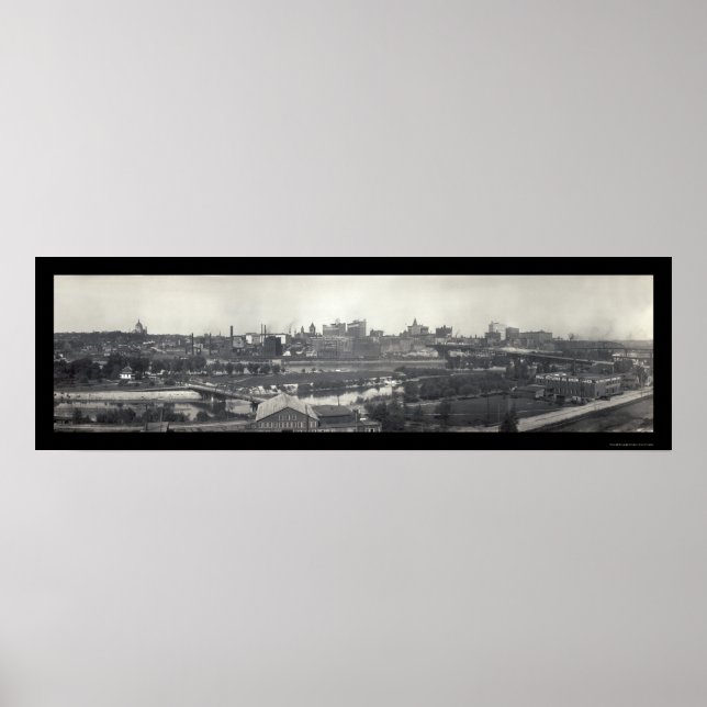 Poster Rua Paul MN Skyline Foto 1915 (Frente)
