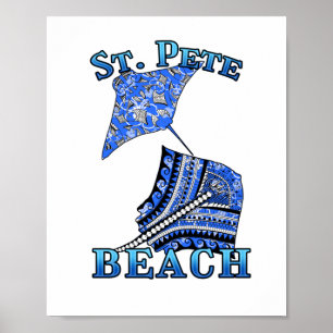 Poster Rua Pete Beach Flórida Tribal Stingray