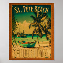 Rua Pete Beach Souvenir Vintage Palm Trees