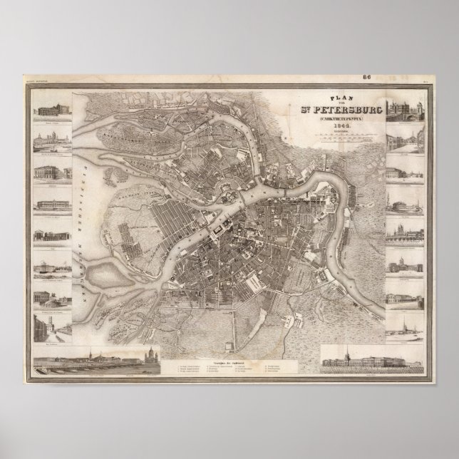 Pôster Rua Petersburgo, Rússia (Frente)