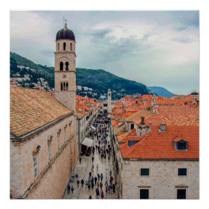 Pôster Rua principal de Dubrovnik, Croácia