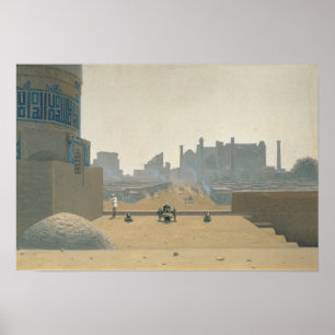 Pôster Rua principal em Samarkand, amanhecer, 1869-70