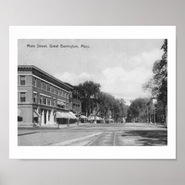Poster Rua principal, Excelente Barrington, Massachusetts (Frente)