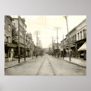 Poster Rua principal, Nanticoca Pa. 1906