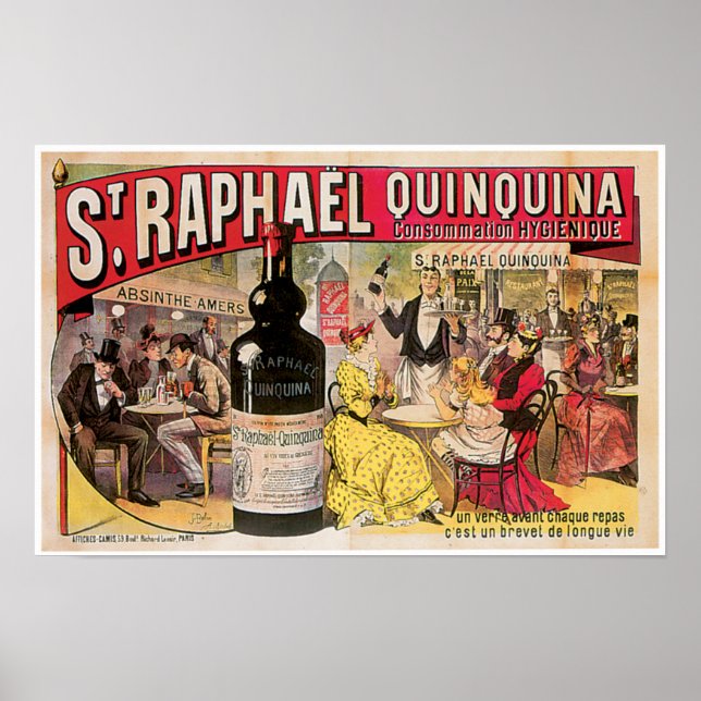 Pôster Rua: Raphael Quinquina Vintage Wine Ad Art (Frente)