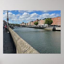 Poster Rua Rio Liffey Dublin Irlanda Europa