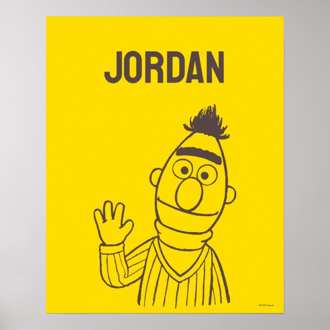 Poster Rua Sésamo | Bert Bright | Adicione seu nome (Frente)