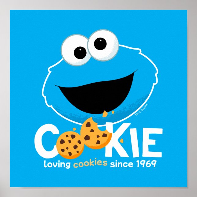 Poster Rua Sésamo | Cookie Monster Loving Cookies (Frente)