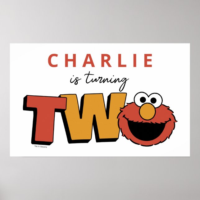 Poster Rua Sésamo | Elmo - Segundo Aniversário (Frente)