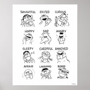 Poster Rua Sésamo Emoções e sentimentos