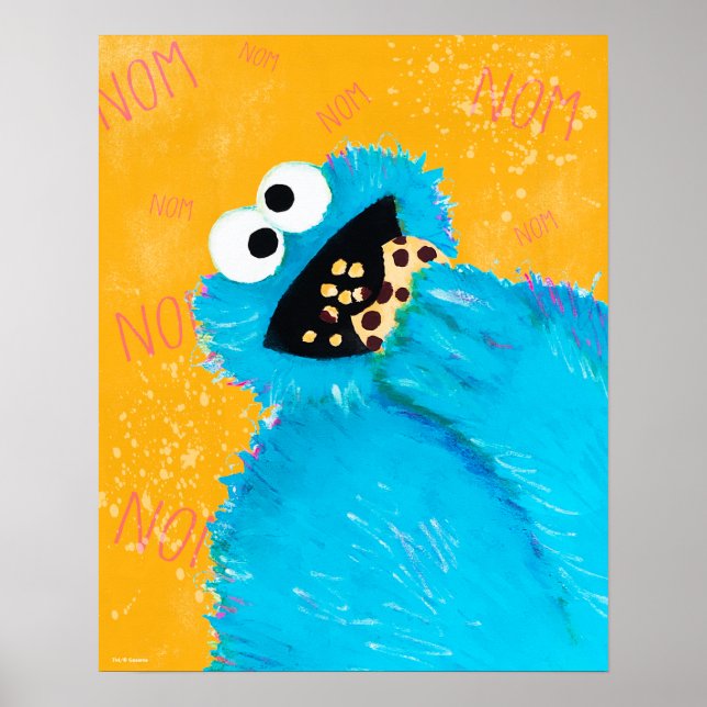Poster Rua Sésamo | Nom Nom Cookie Monster (Frente)
