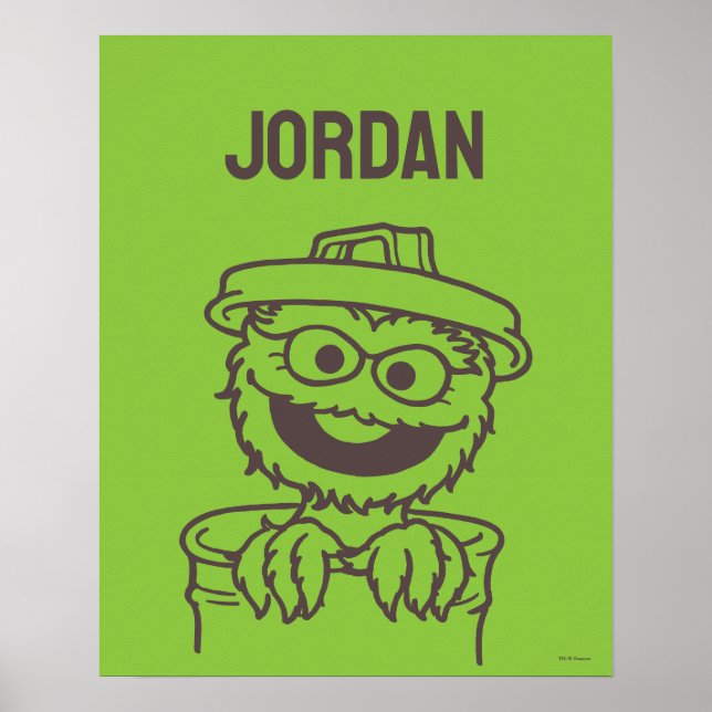 Poster Rua Sésamo | Oscar the Grouch | Adicione seu nome (Frente)