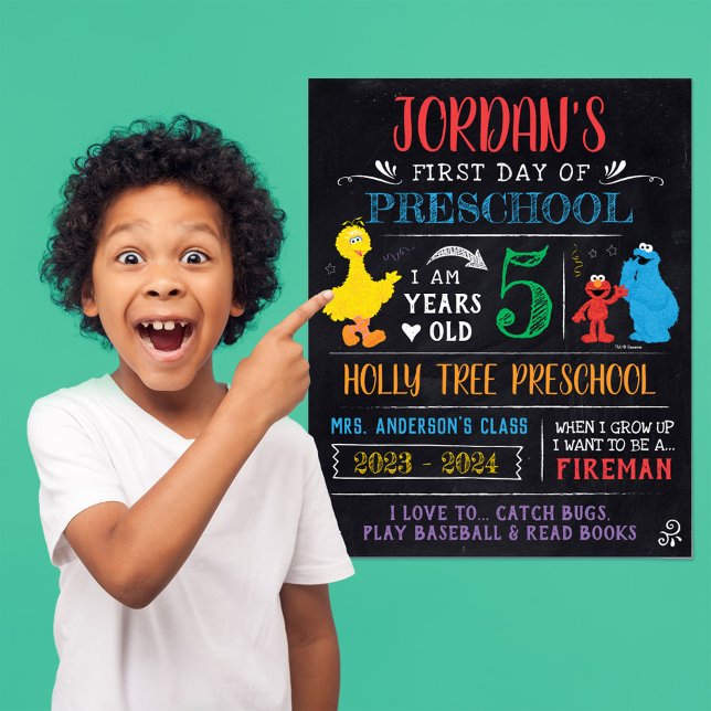 Poster Rua Sésamo | Primeiro ou último dia de escola (Poster on wall)