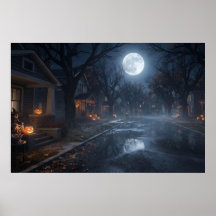 Rua Suburbana Liminar na Noite de Halloween