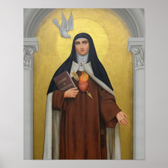 Poster Rua: Teresa de Avila Carmelite Nun Religião (Frente)