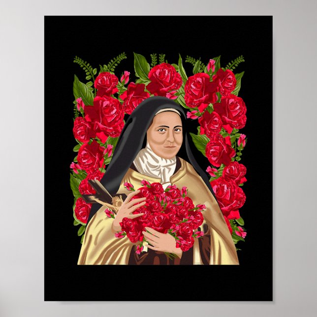 Poster Rua Therese of Lisieux Flower Rosa Christian (Frente)