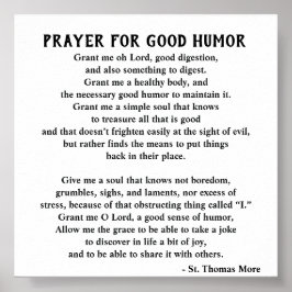 Poster Rua. Thomas More Prayer para um Bom Humor