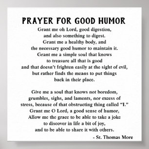 Poster Rua. Thomas More Prayer para um Bom Humor