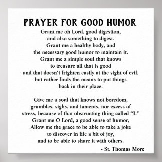 Poster Rua. Thomas More Prayer para um Bom Humor