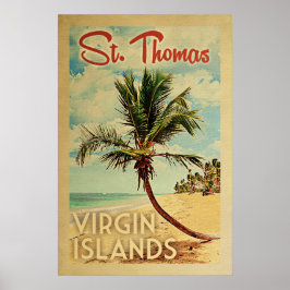 Poster Rua Thomas Palm Tree Viagens vintage