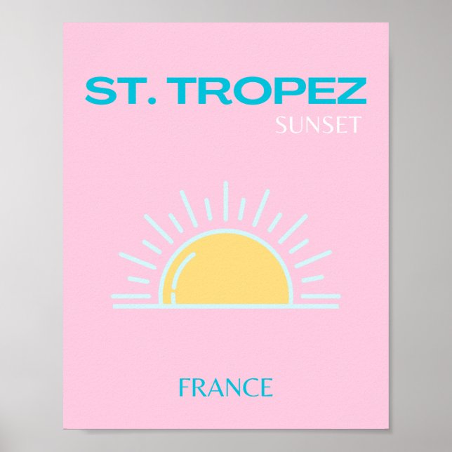 Poster Rua Tropez, França, Pré-Disquete, Rosa (Frente)