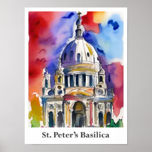 Poster Rua, Vaticano de Aquarela de Peter,