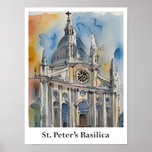 Poster Rua, Vaticano de Aquarela de Peter,