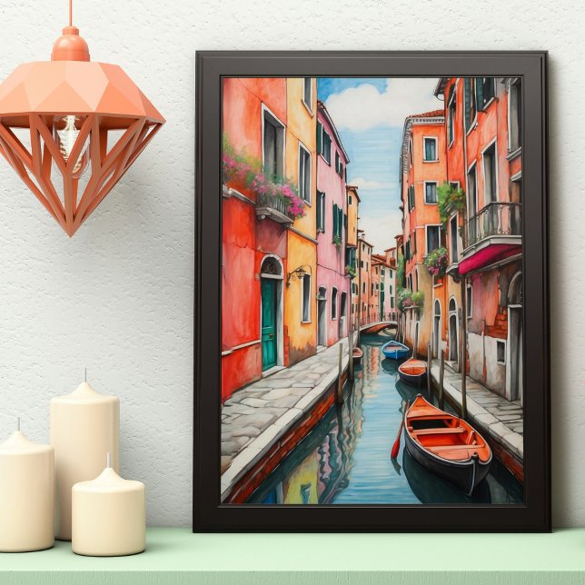 Poster Rua Watercolor no retrato de Veneza (Criador carregado)