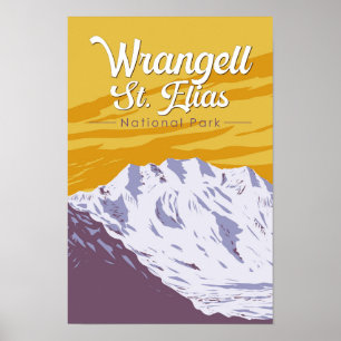 Poster Rua Wrangell. Arte da Ilustração do Parque Naciona
