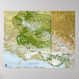 Poster Rua Wrangell, Mapa do Parque Nacional Elias