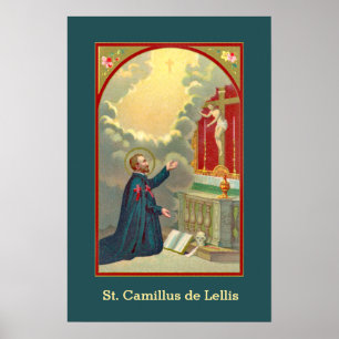 Poster Ruas. Camillus Orando Antes de um Crucifixo (M 020
