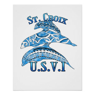 Pôster Ruas. Croix USVI Vacinação - Golfinhos Tribais